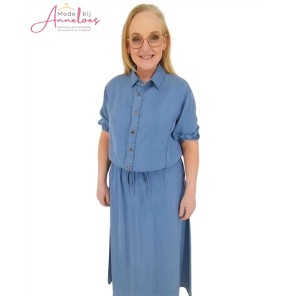 Enjoy Midi Rok tencel 938050 Demin blauw